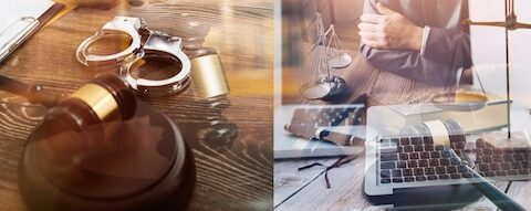 Negócios e advogados discutindo papéis de contrato com escala de latão na mesa no escritório Serviços jurídicos de Direito aconselhamento justiça e direito conceito de imagem com efeito de grão de filme
